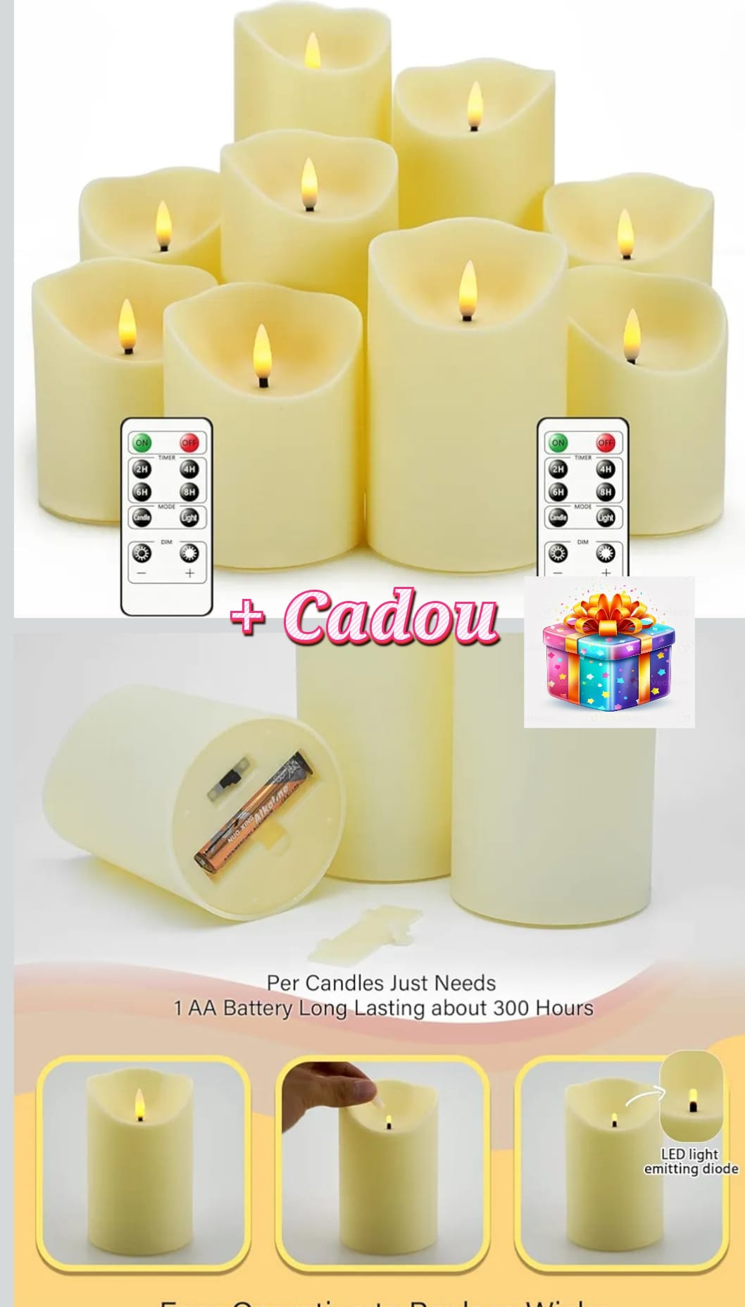 Set 8 lumanari led ambientale