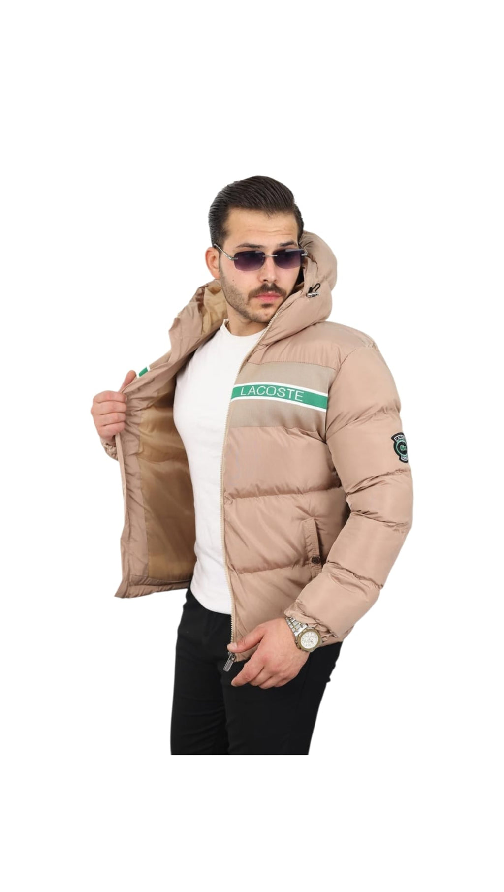 Geaca LACOSTE Bej+un cadou