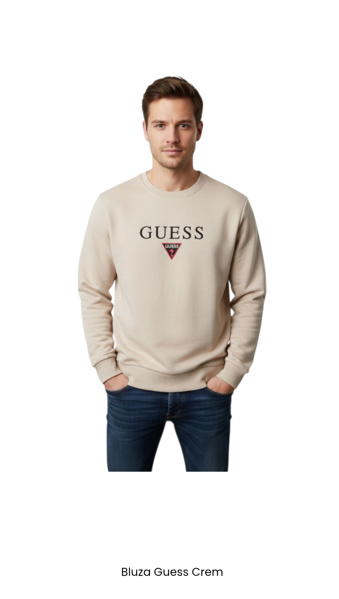 Bluza GUESS Crem +un cadou surpriza